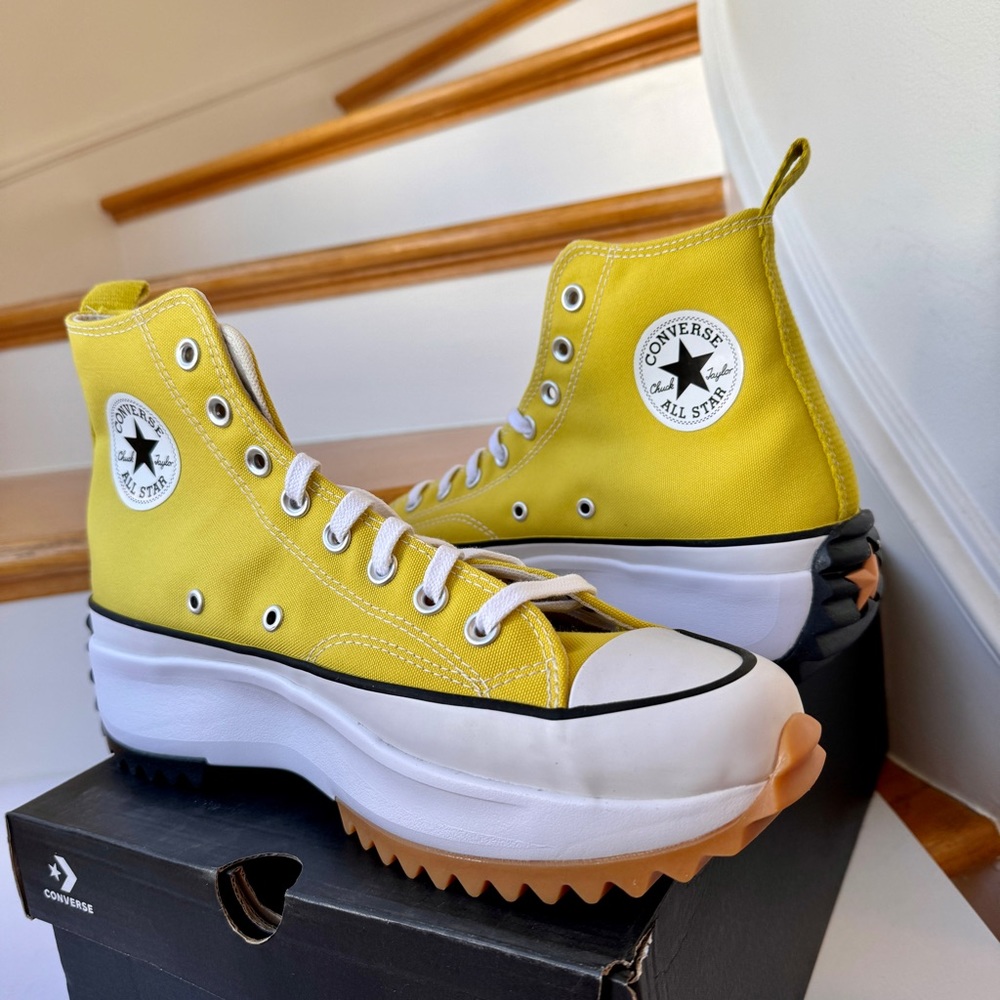 NWT Converse Run Star Hike Platform bitter lemon high top Chuck Taylor sneakers - Picture 3 of 12